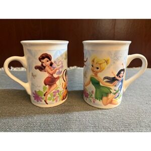 Disney Fairies Tinker Bell Ceramic Coffee Mug Set of 2 Rosetta Silvermist 2011